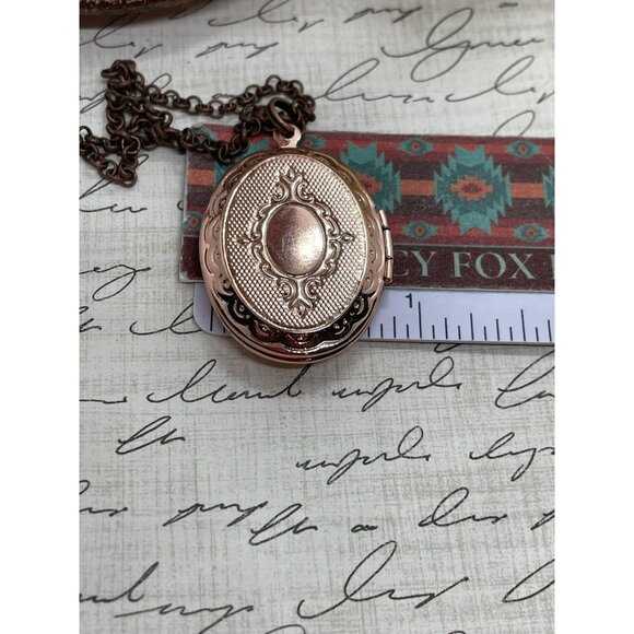 Rose Gold Brass Raven Purple Black Crow Locket Necklace Pendant Gothic Wedding - Picture 10 of 14